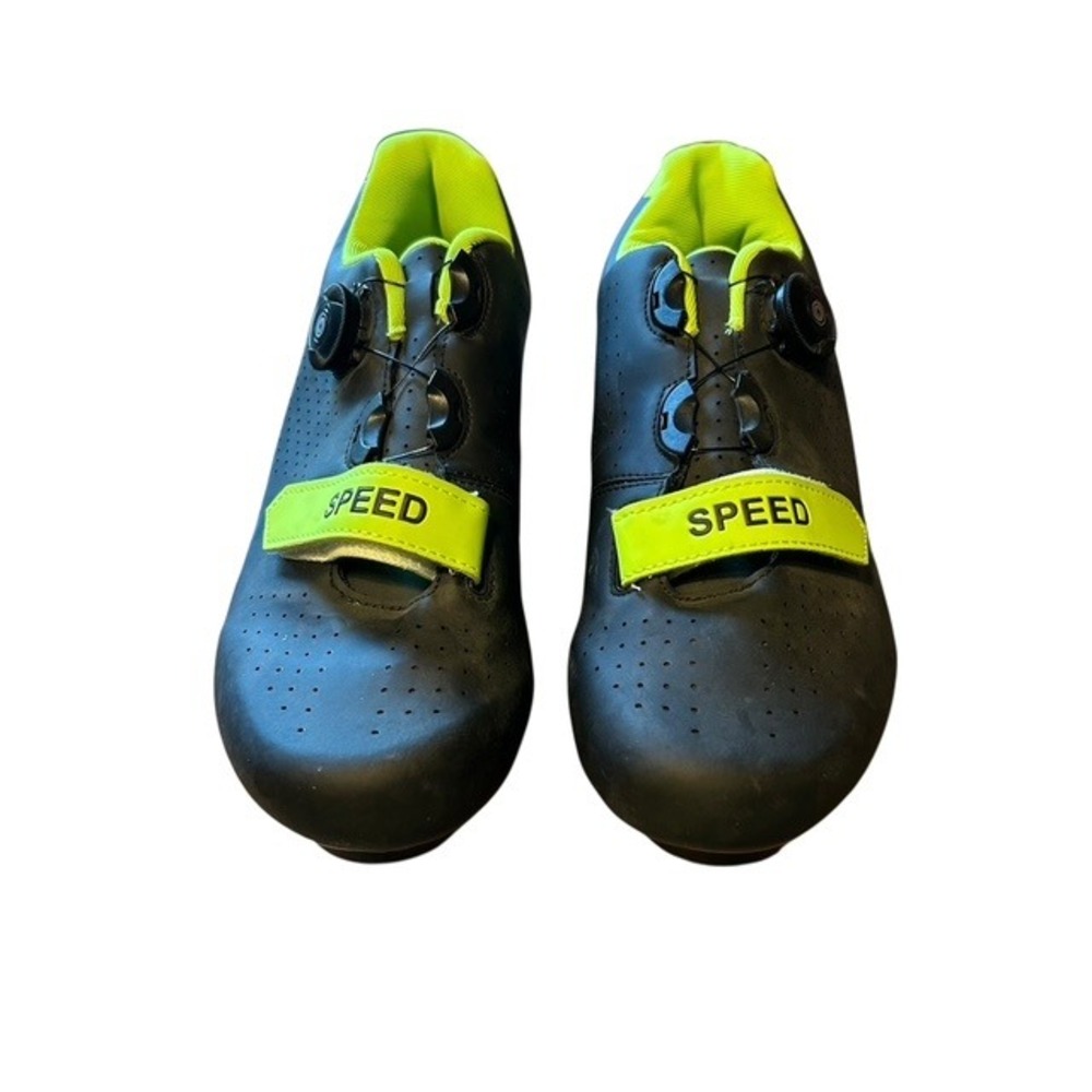 Men's‎ Cycling Shoes EU 43 US 9.5 Black Neon Yellow w/ Look Delta Cleats